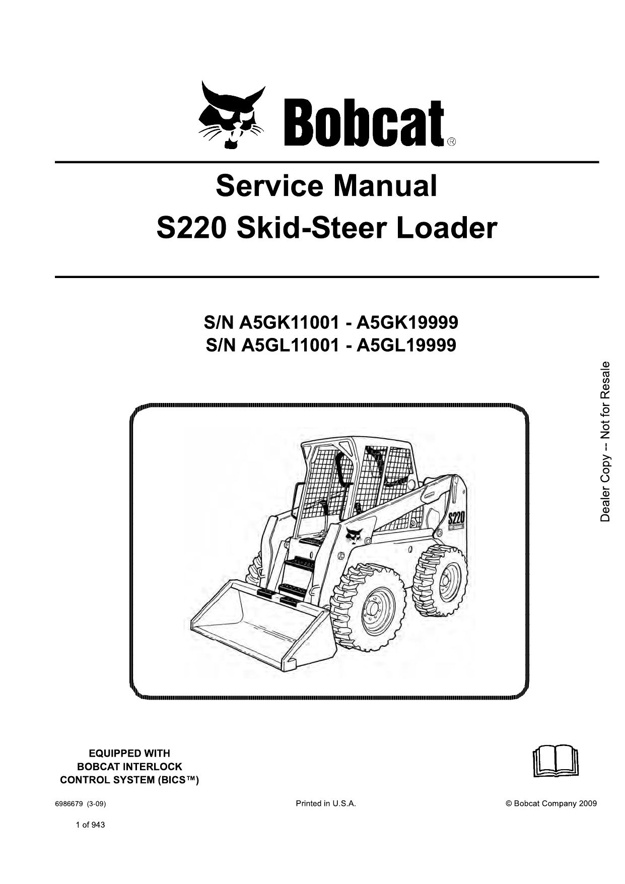 S220 Skid-Steer Loader Service Manual Bobcat 4